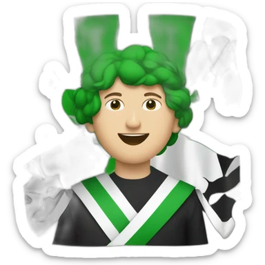 Bandera de Extremadura verde, blanca y negra sticker