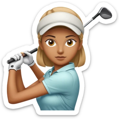 Female golf swing sticker