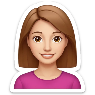 woman 40 years old brown eyes light brown straight hair smile sticker