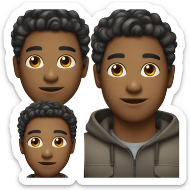 A young man, in his 30's. Had a tan skin and black hair kind of curl sticker