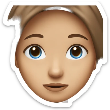 Girl with blue eyes brown hair thinking about her crush sticker