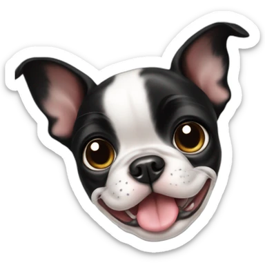 cute girl boston terrier puppy sticker