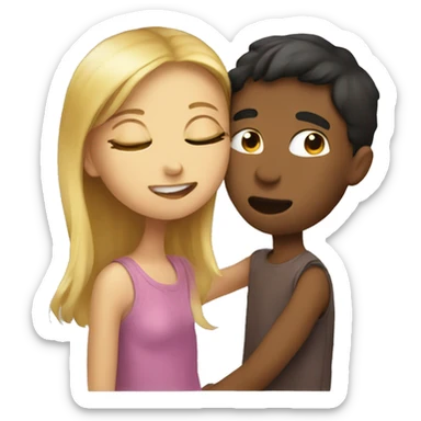 Girl and boy kiss sticker