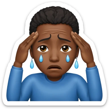 Black african slave crying sticker