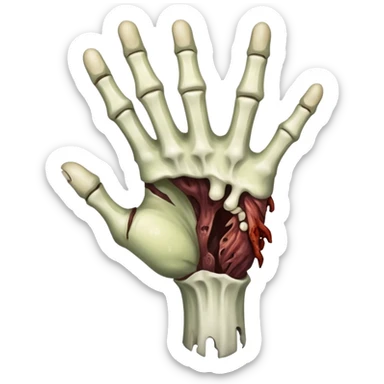 zombie hand grabbing sticker