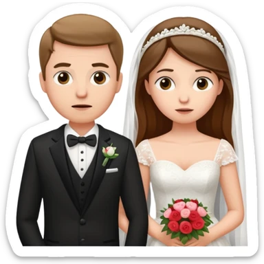 confused newlywed couple sticker