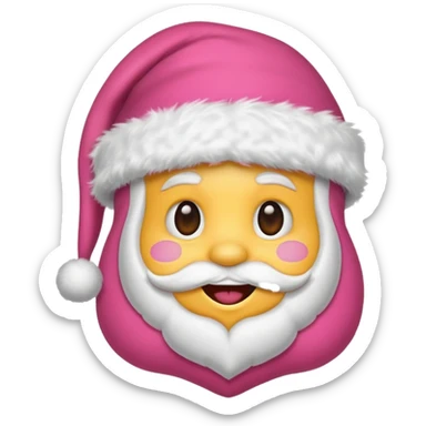 Santa hat pink emoji  sticker