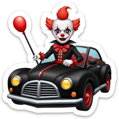  Real-looking anime scary clown Zorro Batman chasing baddies in his car  sticker