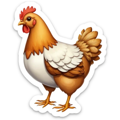 Roasted chicken with white poultry frills  sticker