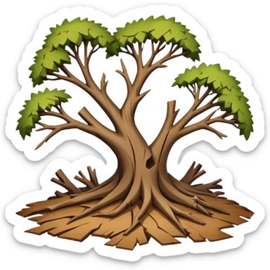 Broken Tree Branches pieces on the land sticker