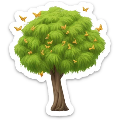 Willow tree with butterflies sticker