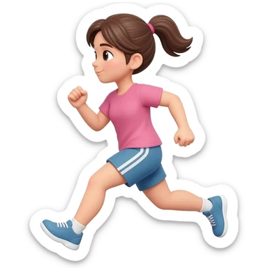 Girl running sticker