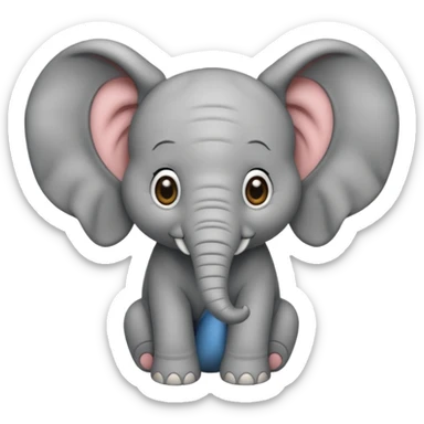 Baby elephant sitting sticker
