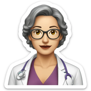Professora Ana Paula anatomia usando óculos sticker