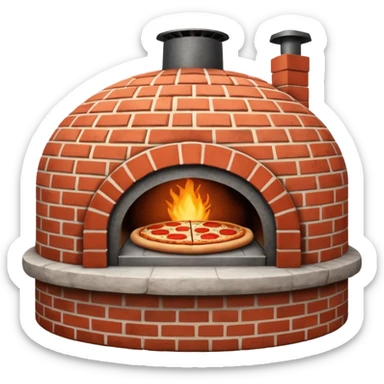 round brick oven for pizza three quarters view sticker