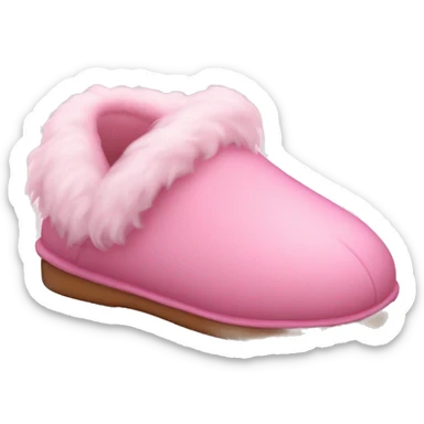 pink slippers with fluff aesthetic  sticker