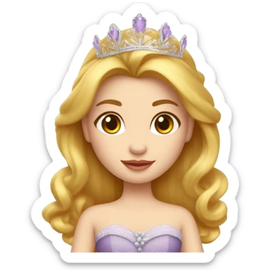 Muñeca estilo Disney con vestido de princesa pelo rubio con tirabuzón  sticker