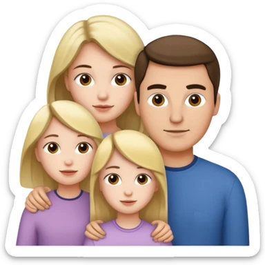 Familia : Novio, Novia, hija mayor , hija menor. sticker