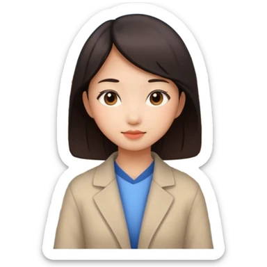 asian-style little city and small home sticker