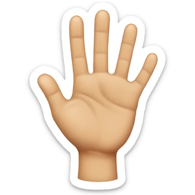 Emoji face doing the delusional hand gesture  sticker