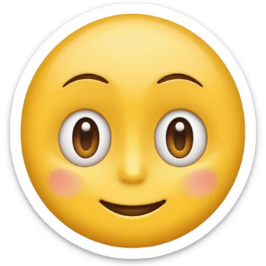 Standard yellow smile emoji but with both eyes looking in different directions. Deadpan no smile sticker