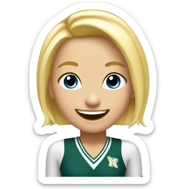 cheerful blonde cheerleader pose sticker