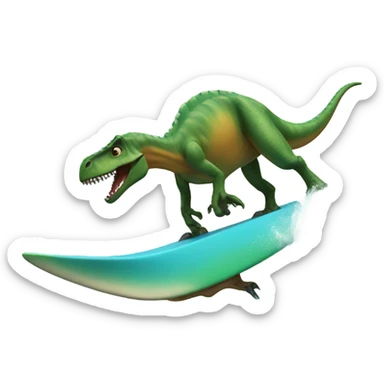 Dinosaur surfing  sticker