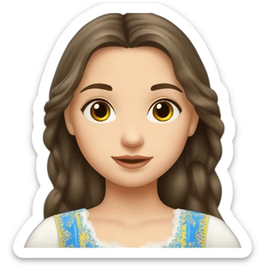 ukrainian-girl-brunette-long-hair-in-vyshyvanka sticker