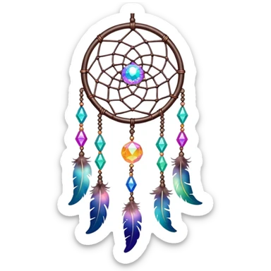 Iridescent nebula Dreamcatcher-suncatcher sticker