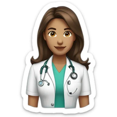 Infirmière 👩🏻‍⚕️ cheveux brun sticker
