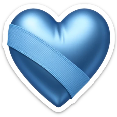 blue heart with a bend aid sticker