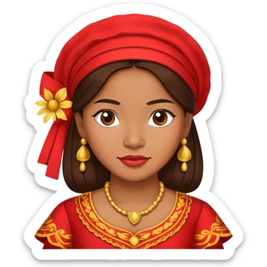Filipino woman in red traditional dress sticker