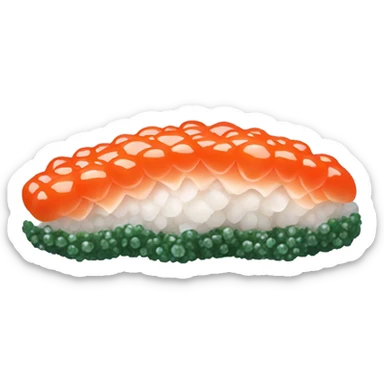Salmon roe nigiri with only the roe and seaweed sticker