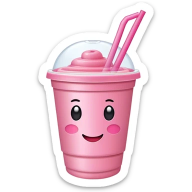 pink boba cup sticker