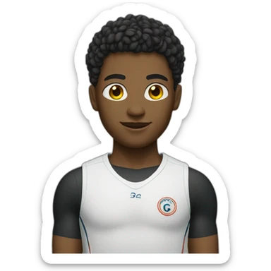 white young Athlete full body sticker