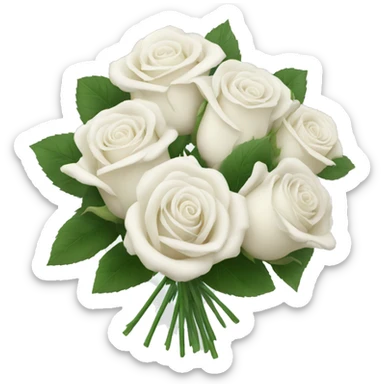 white rose bouquet  sticker