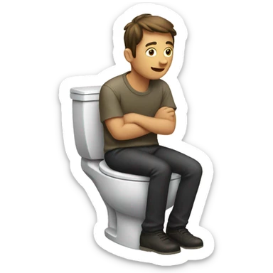 Guy in a toilet  sticker