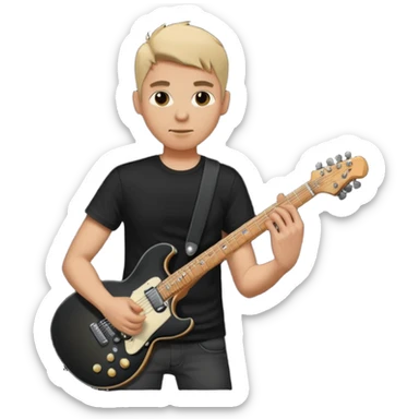 guitarist with electric guitar sticker