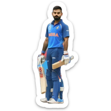 Virat Kohli with world cup sticker