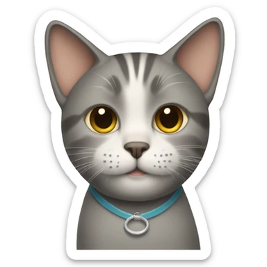 a cat with a bowl haircut  sticker