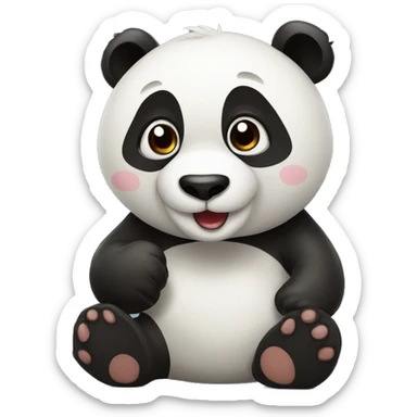 Oso panda tirando un beso sticker