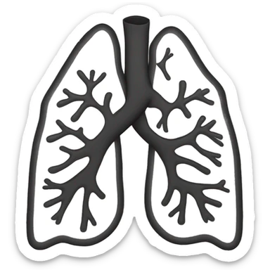 black lungs minimalistic, line art, black and white sticker