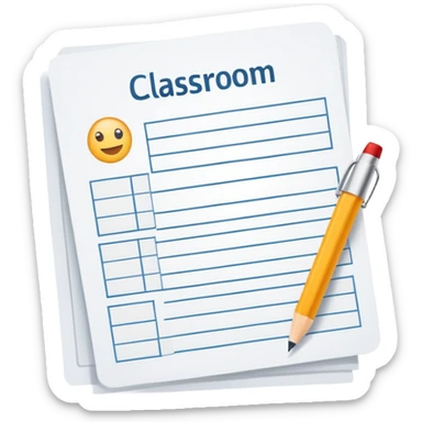 worksheet-style paper with checkboxes and horizontal lines, like a classroom handout sticker