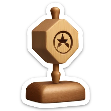 Wooden toy dreidel spinning sticker