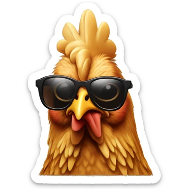 Chicken with sunglasses sticker