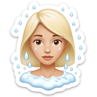 Milk splashed on her face  sticker