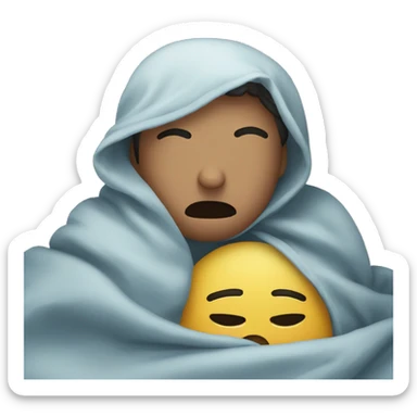 feeling sick while stuffed in a blanket sticker
