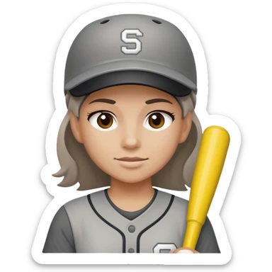 Team ladies softball greys diamonds sticker