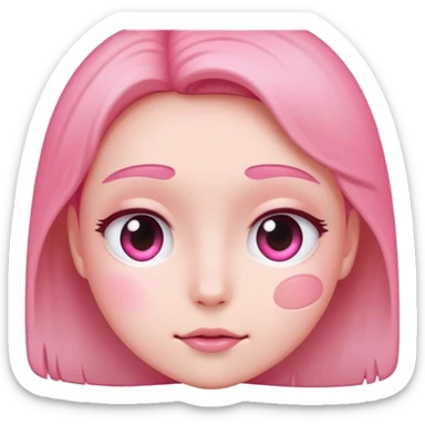pink blushing face  sticker