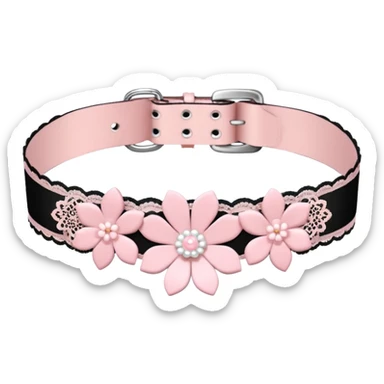 Pastel pink Lolita Sakura flower choker sticker